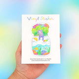 Tiny Worlds + Cats: Ocean Vinyl Sticker