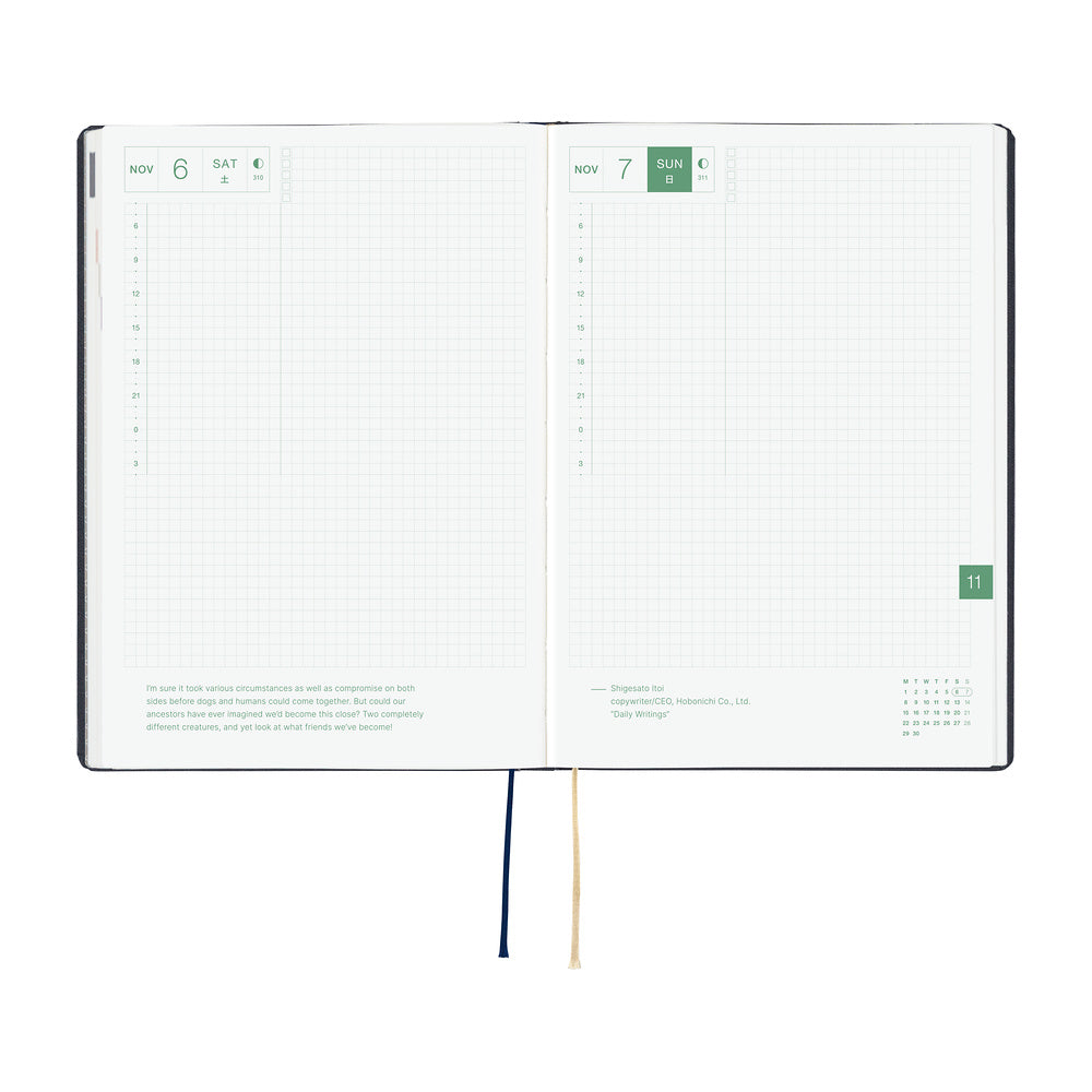 Hobonichi Techo HON A5 - Slash (Navy)