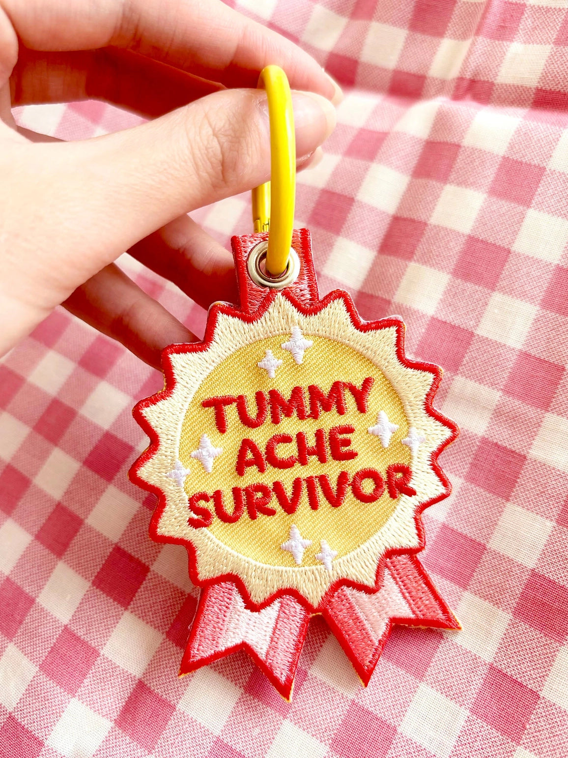 Maobabie Tummy Ache Survivor Embroidered Keychain