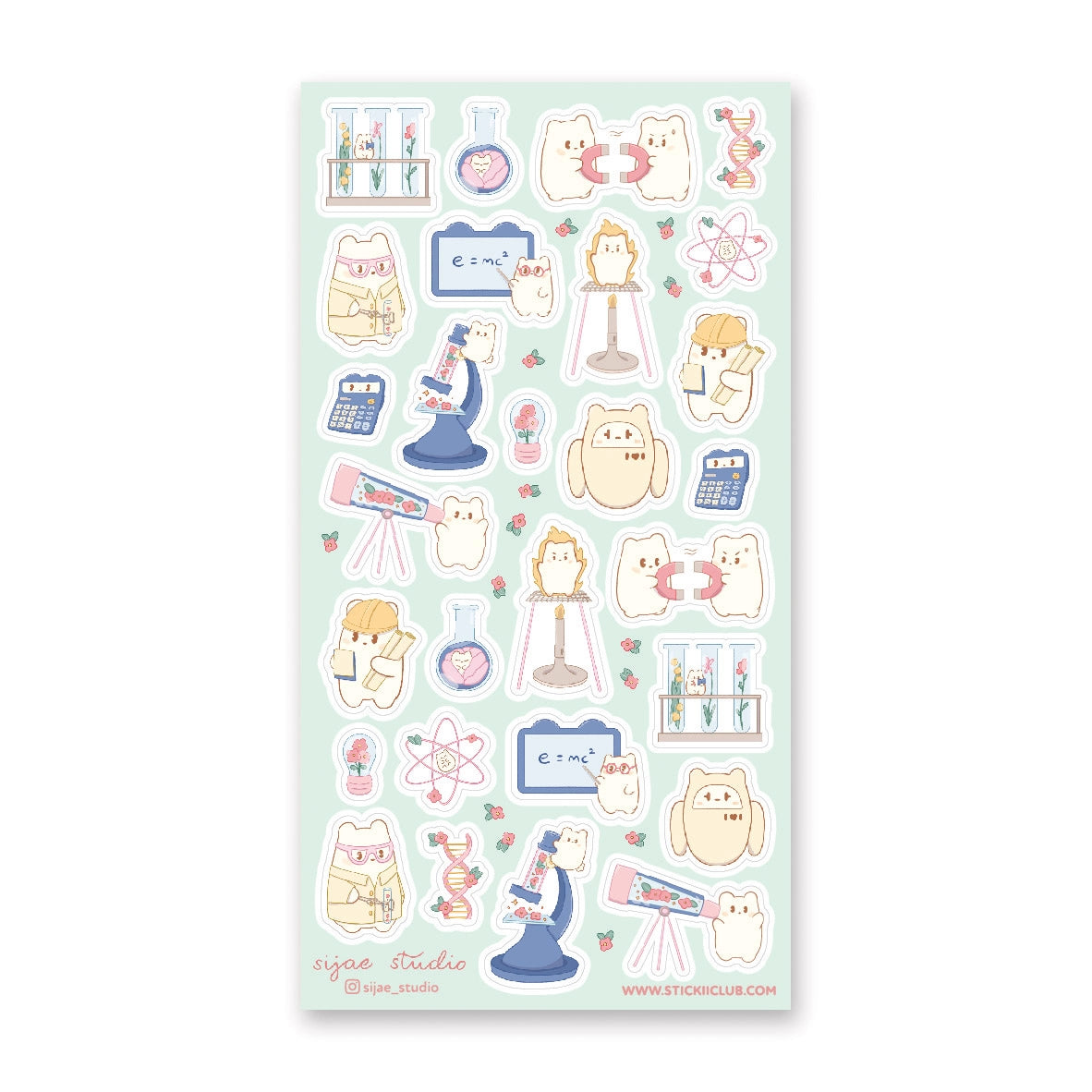 Beary Cute Science Sticker Sheet