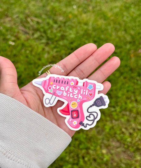 Crafty Lil Bitch Hot Glue Vinyl Sticker