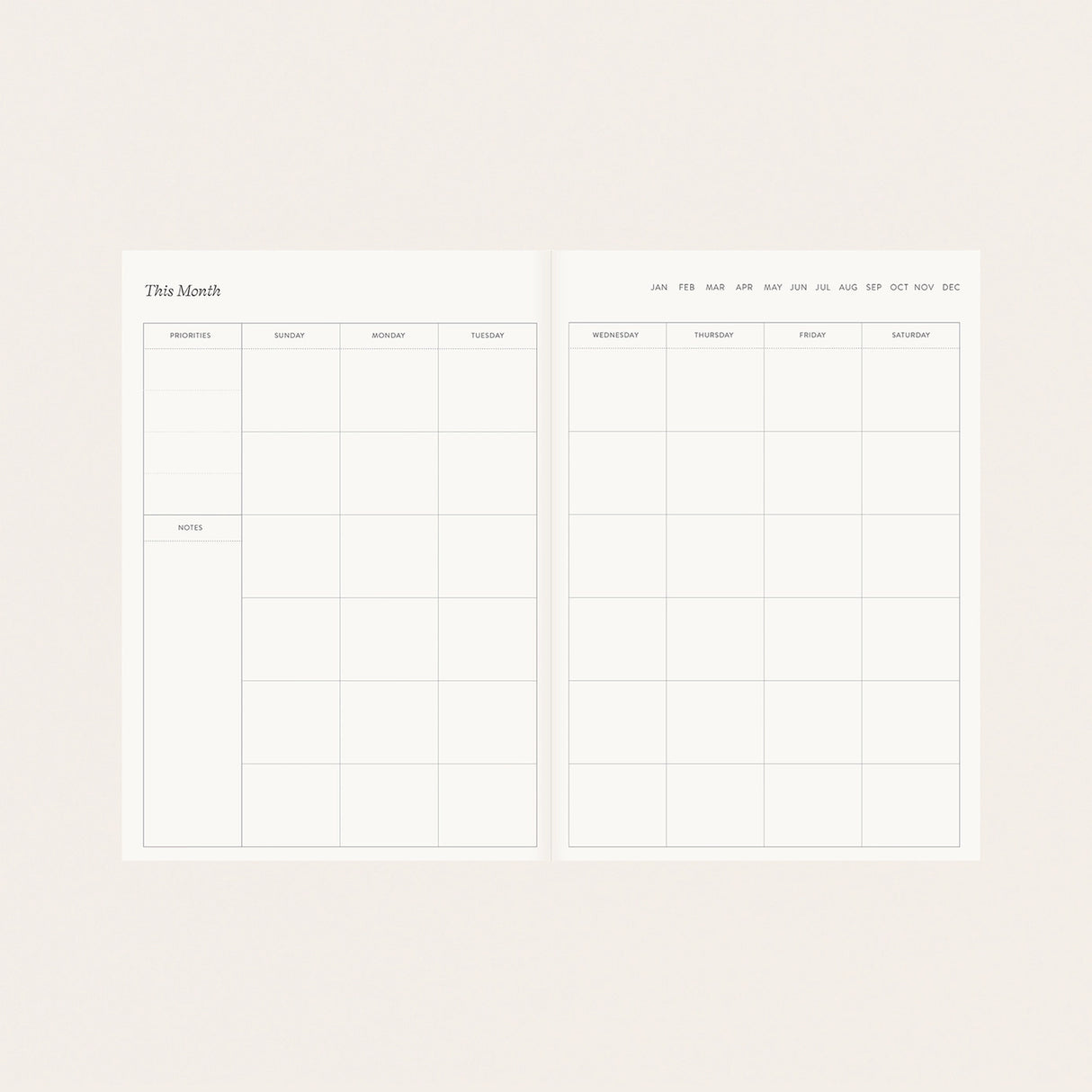 Botanica Paper Co. Linen Bound Undated Weekly Planner - Song Birds