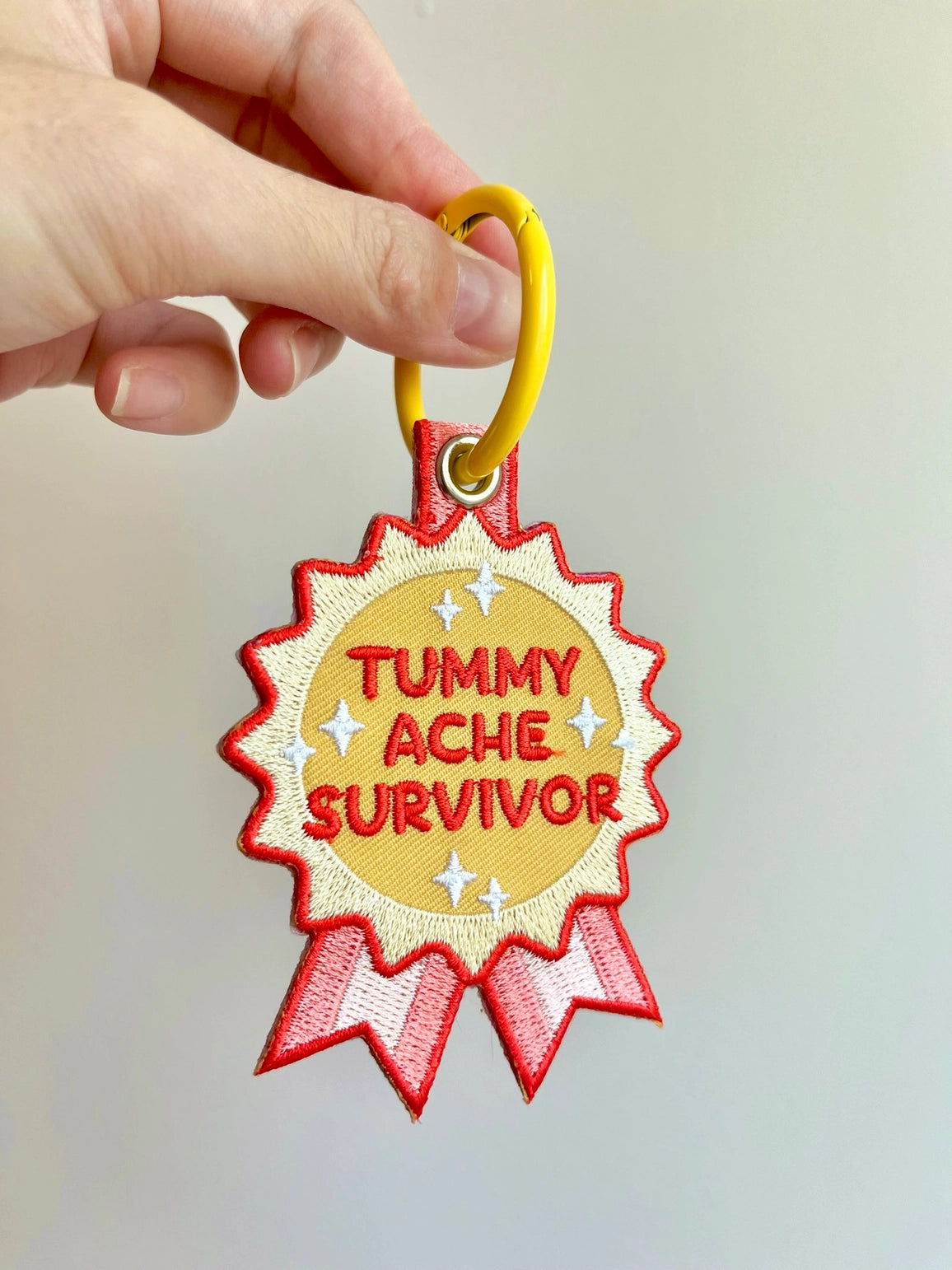 Maobabie Tummy Ache Survivor Embroidered Keychain