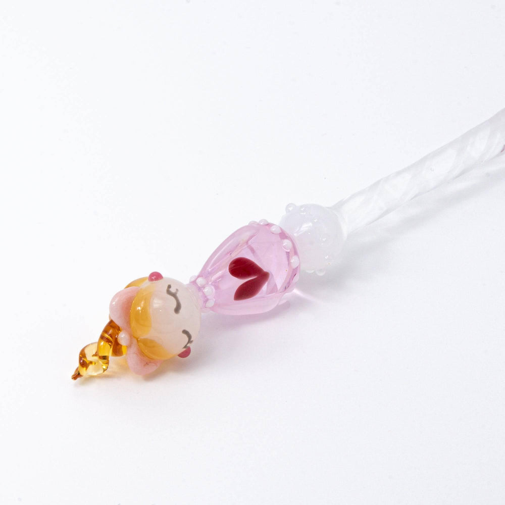 Fashionable Lady Lovery-Chan Glass Dip Pen Heart Pattern