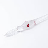 Fashionable Lady Lovery-Chan Glass Dip Pen Heart Pattern
