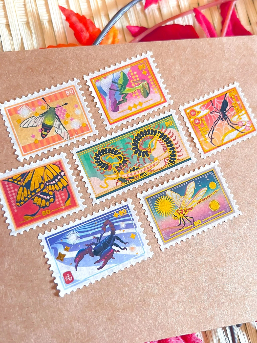 Pegushi Washi Tape - Gold Foil Bug Stamp