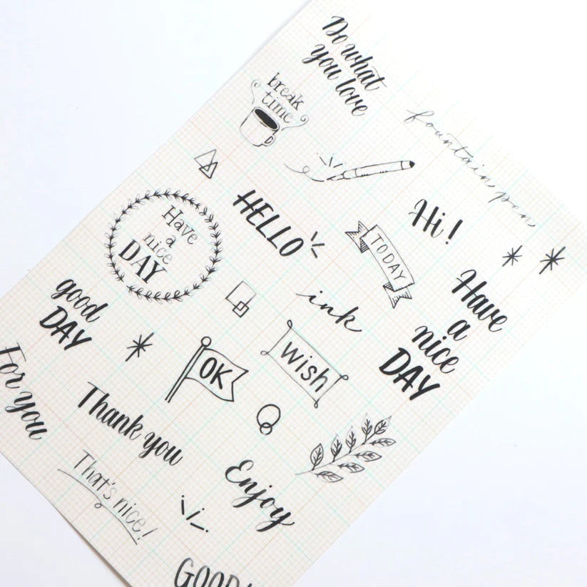 Hand Lettering Sticker Sheet by forme.

The handwriting of popular hand lettering writer Bechori has been made into a masking sticker!