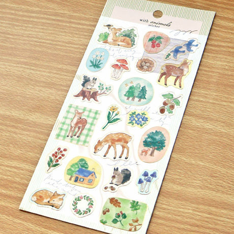An illustration sticker with the theme of the peaceful daily life of animals is now available!
It features a gold rim around the seal.
Please also pay attention to the sheer piece design.