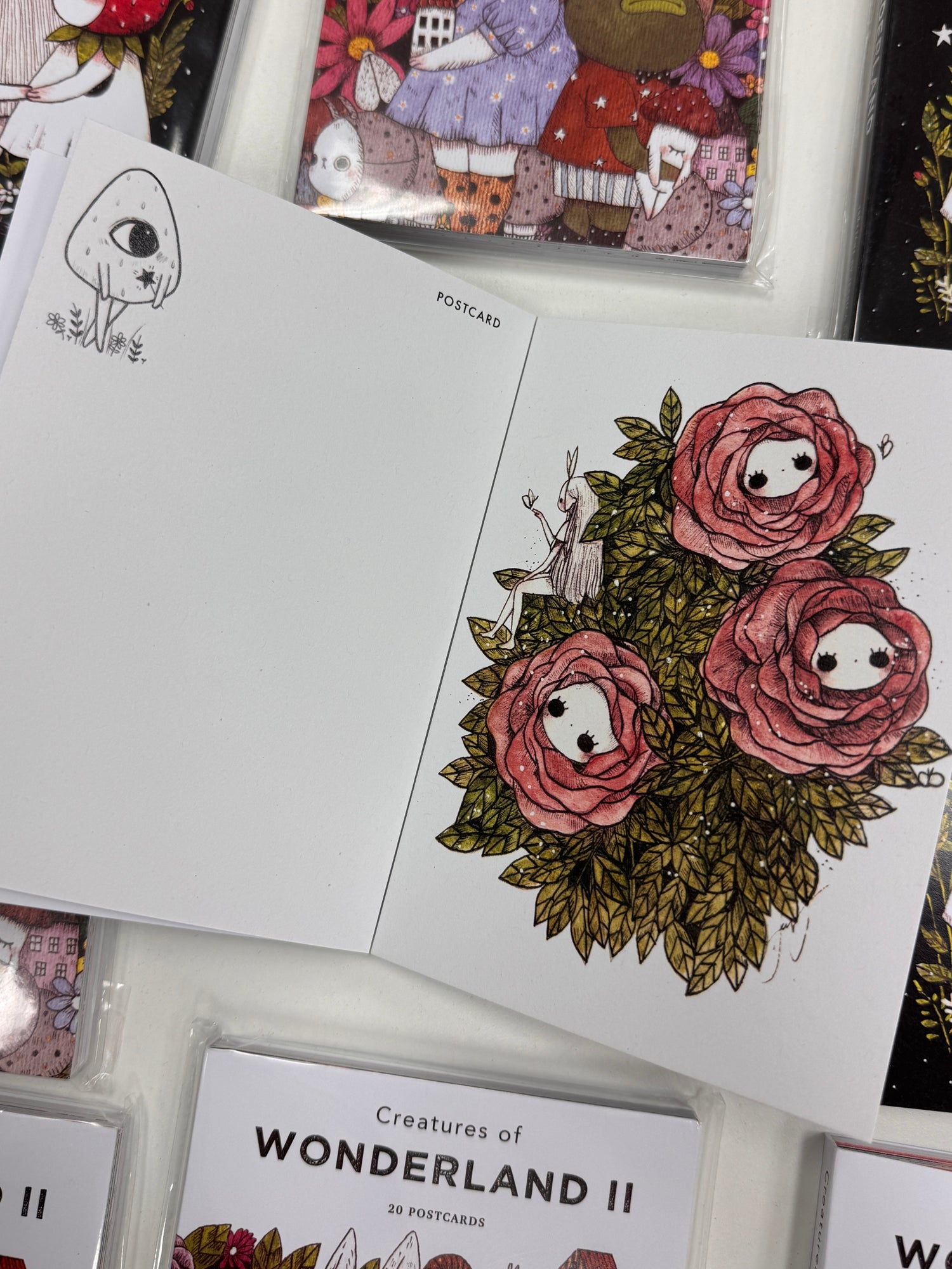 jb0xtchi Postcard Set - Creatures of Wonderland

The Creatures of Wonderland Postcard Set includes 20 postcards featuring artwork illustrated by jb0xtchi (Jessica Ng). jb0xtchi creates stationary and small trinkets from whimsical ideas in the form of painting using ink, watercolor, and gouache.

6in x 4in postcards
20 different designs
All artwork done by Jessica Ng