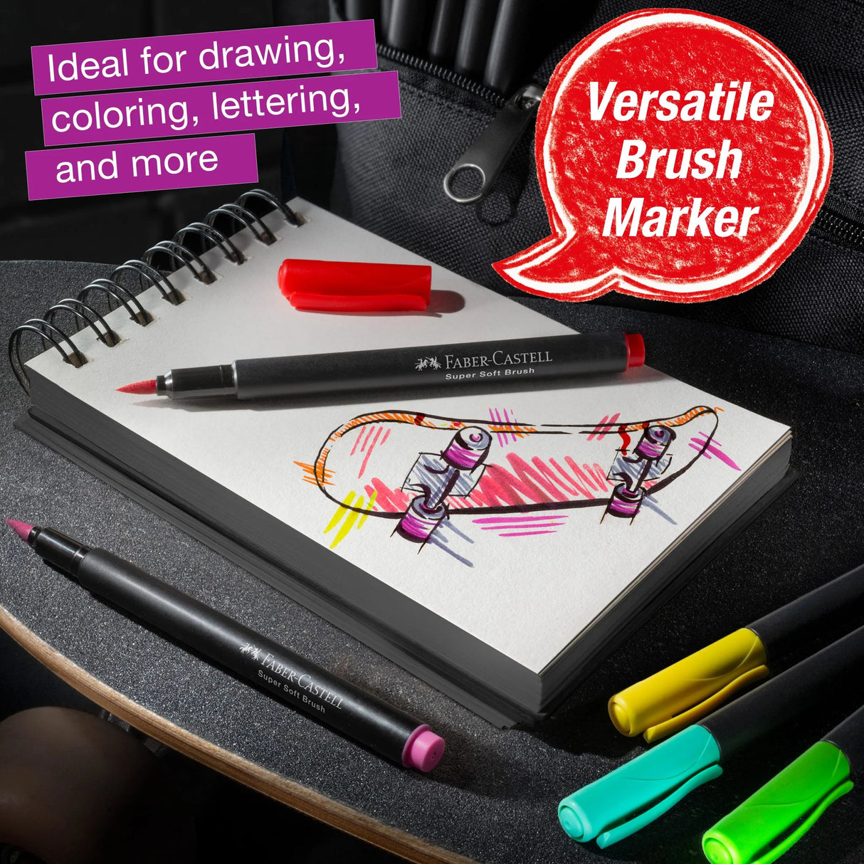 Faber-Castell Black Edition Super Soft Brush Pens, Box of 20