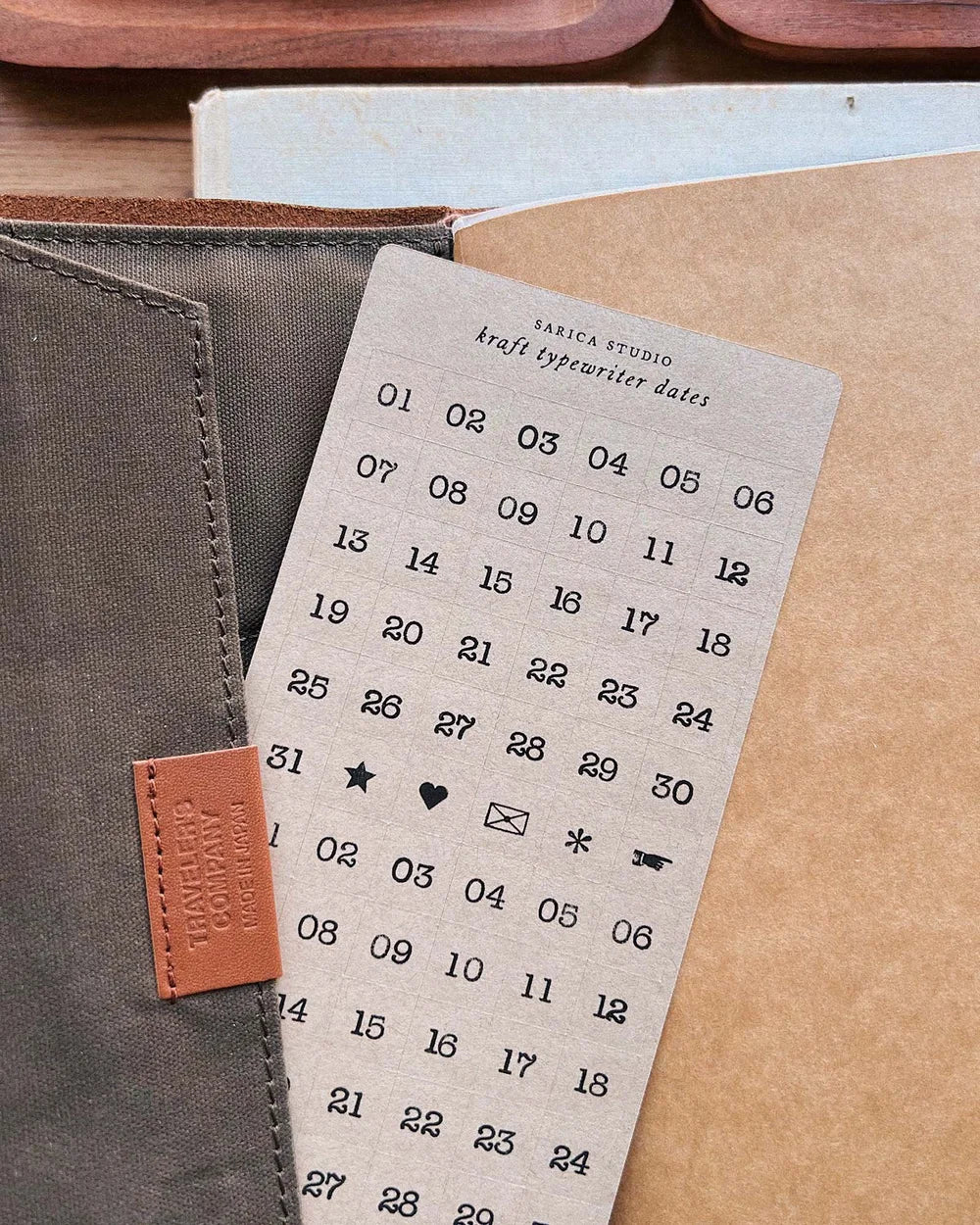 Sarica Studio Kraft Typewriter Date Stickers