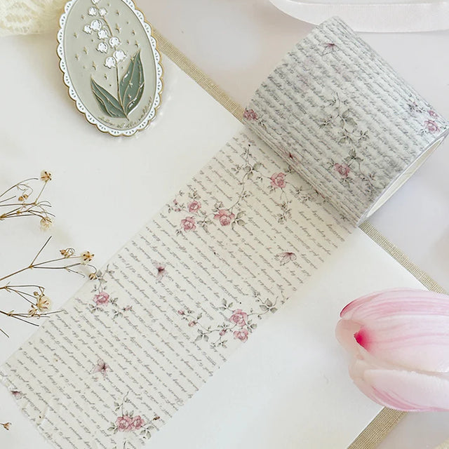 ♡ rose script washi tape - updated color: creamier, ivory tones!

♡ 50mm wide

♡ all washi is 10m long
