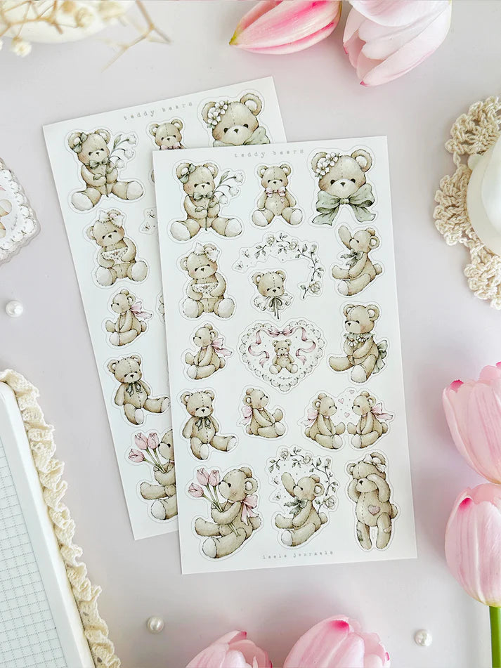 leelajournals Teddy Bear Sitcker Sheet - 2pc Set