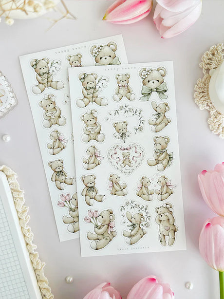 leelajournals Teddy Bear Sitcker Sheet - 2pc Set