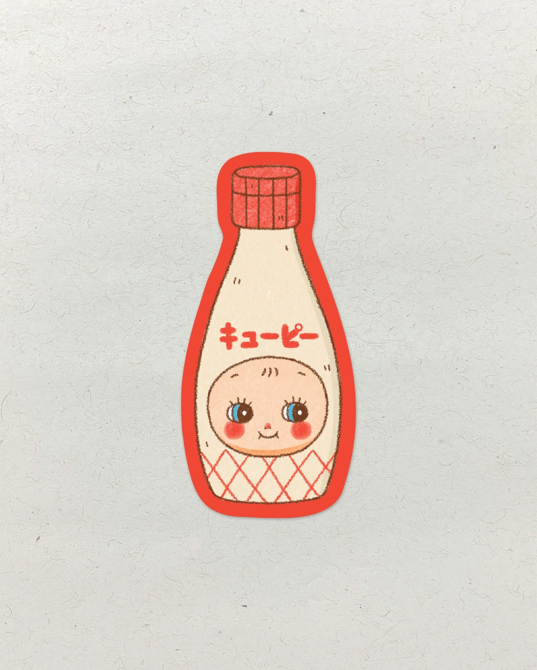 Kewpie Mayo Vinyl Sticker by natamori

✿ approx. 7.5 × 3.5 cm
✿ on a 3" × 3.5" sheet, easy to peel and stick
✿ matte vinyl sticker
✿ water- and scratch-resistant