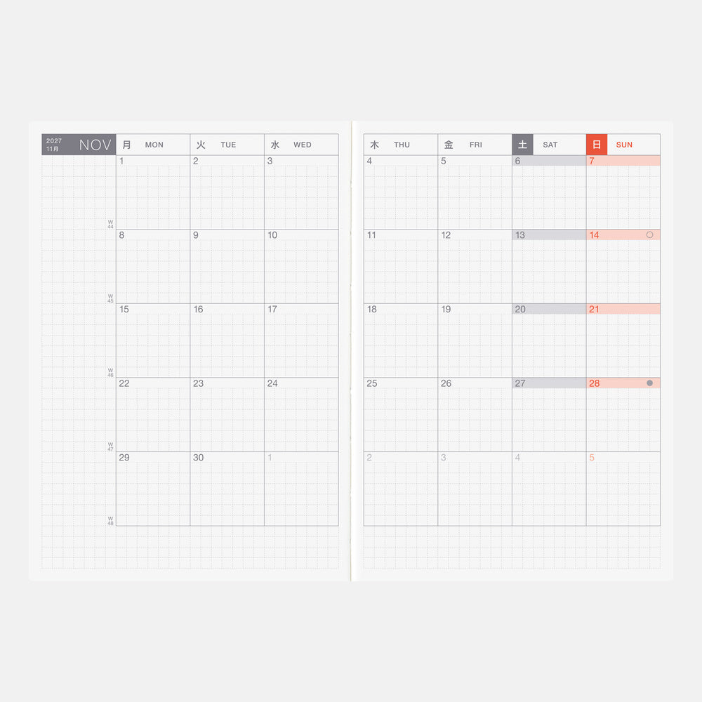 Hobonichi Techo 2027 English Original Book - A6