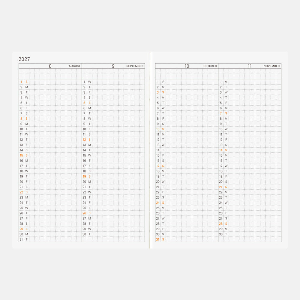 Hobonichi Techo 2027 English Planner Book - A6