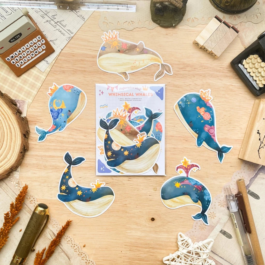 PaperaicaShop Whimsical Whales Sticker Pack