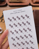Sarica Studio Silver Push Pin Stickers
