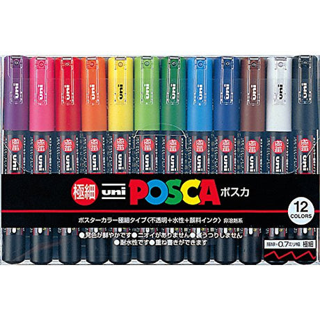 Posca Paint Marker PC-1M Extra Fine Point - 12 Color Set