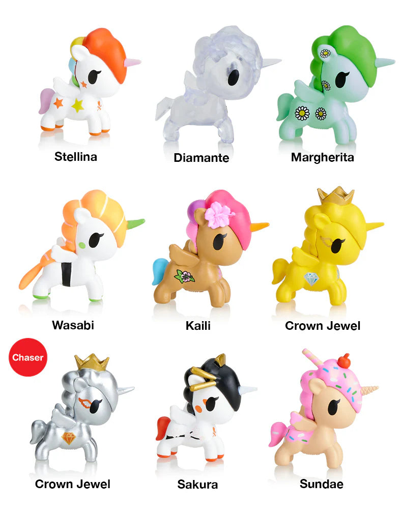 Capsule Cuties Unicornos love surprises and they’re ready to bring some excitement to your day with the Capsule Cuties Unicorno Blind Box! Each adorable Unicorno capsule comes with a mini tokidoki Unicorno inside! Experience all the fun of capsule toys with Capsule Cuties Unicorno Blind Box!
