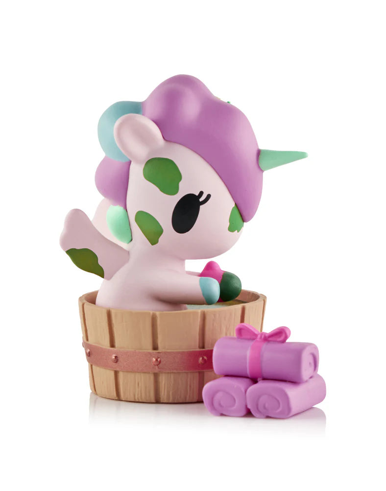 Relax, refresh, and reveal a surprise!&nbsp;&nbsp;The Spa Day Unicorno Blind Box series brings pampering vibes and peaceful charm to your Unicorno collection!&nbsp;&nbsp;This relaxing 9-figure series includes characters like Zen Babe, Mud Bath Babe, Bubbly Bubbles, Pedi Petals, and more!&nbsp;&nbsp;Treat yourself to a little kawaii wellness!