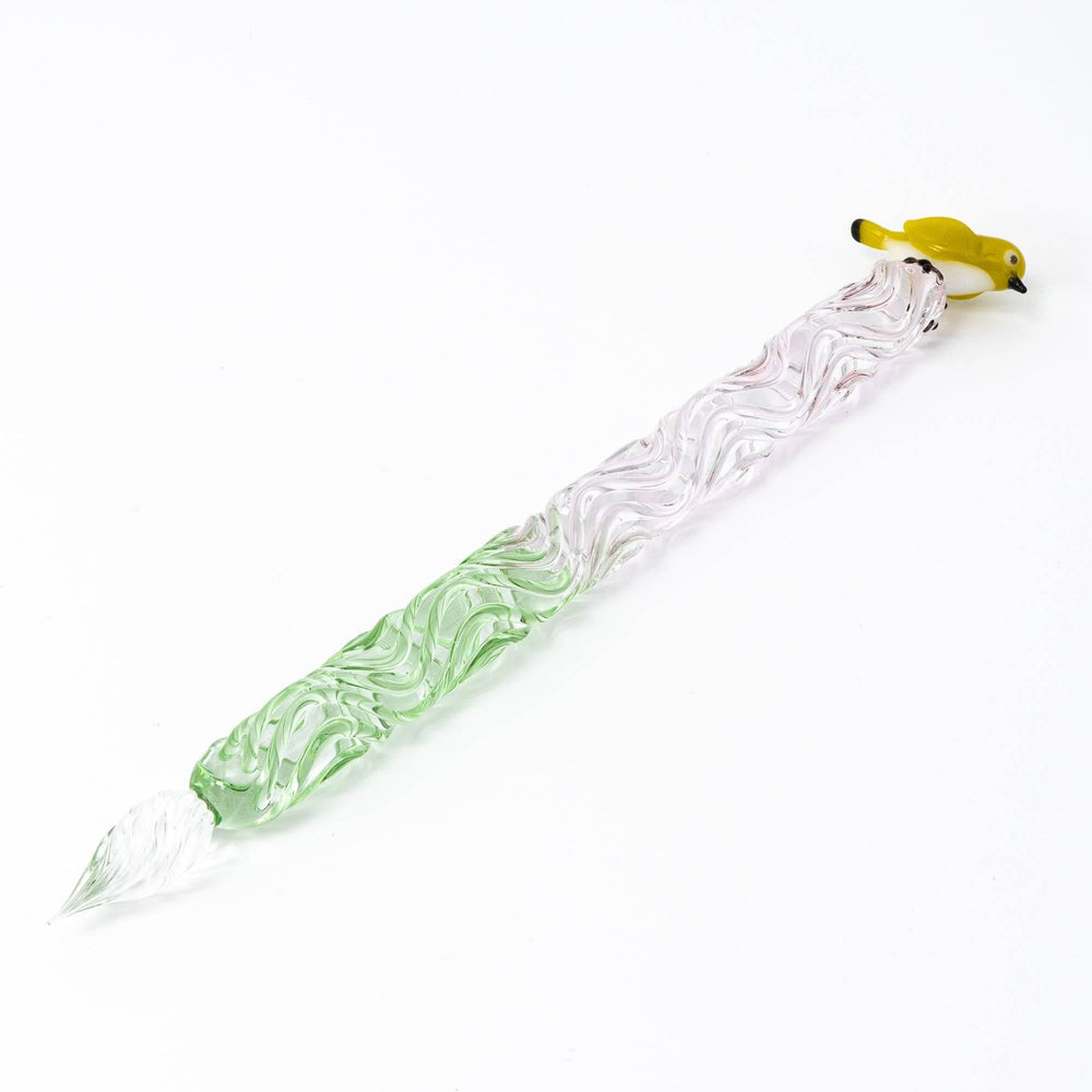 Warbling White-eye Glass Dip Pen