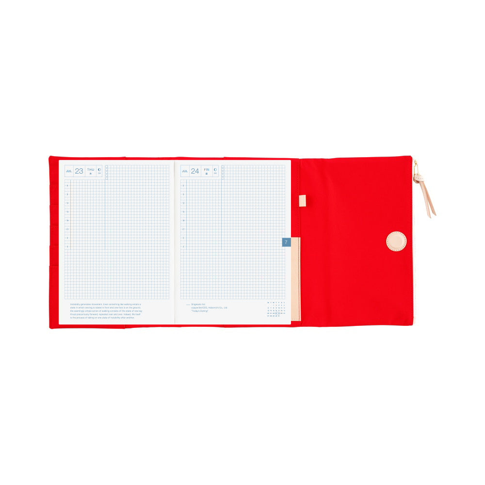 Hobonichi Techo 2026 Cousin A5 Book & Cover - Tragen: Red [ENG/A5/Jan Start]