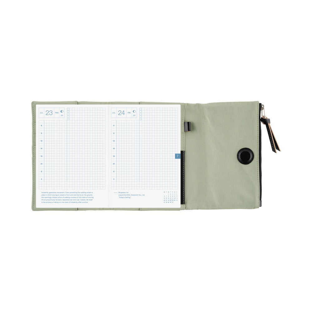 Hobonichi Techo A6 Cover Tragen: Oakmoss
