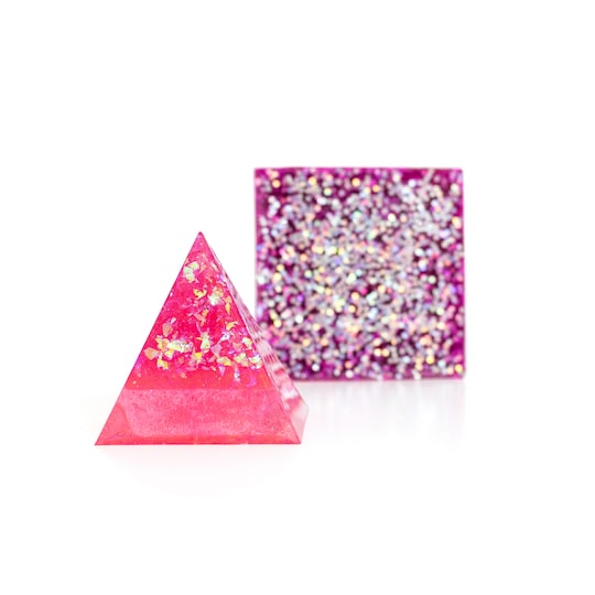 50 % DE DESCUENTO - Peso de papel en forma de cubo y pirámide para moldes de resina de vertido de color, paquete de 2 