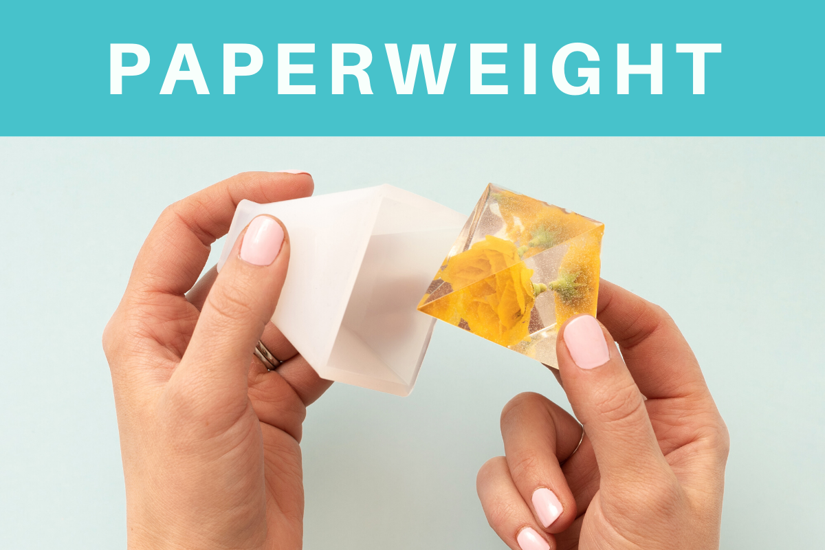 50 % DE DESCUENTO - Peso de papel en forma de cubo y pirámide para moldes de resina de vertido de color, paquete de 2 