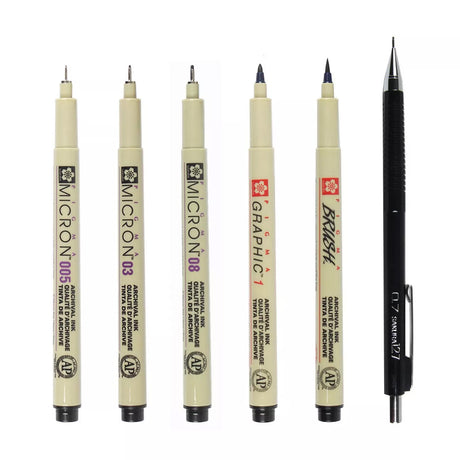 Pigma Manga Comic Pro Sketching & Inking Sets 6-Piece Set