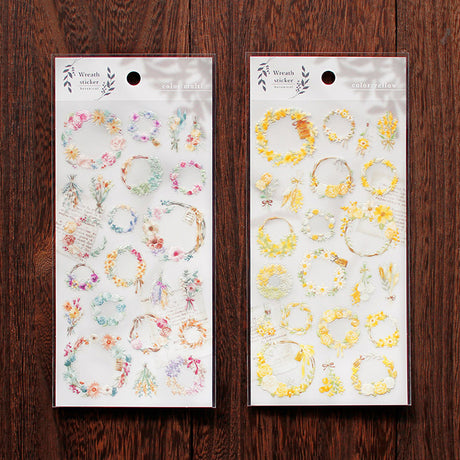 Yellow Flower Wreath Sticker Mind Wave