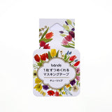 Rollo de pegatinas washi con forma de corona de flores de tulipán (200 unidades)