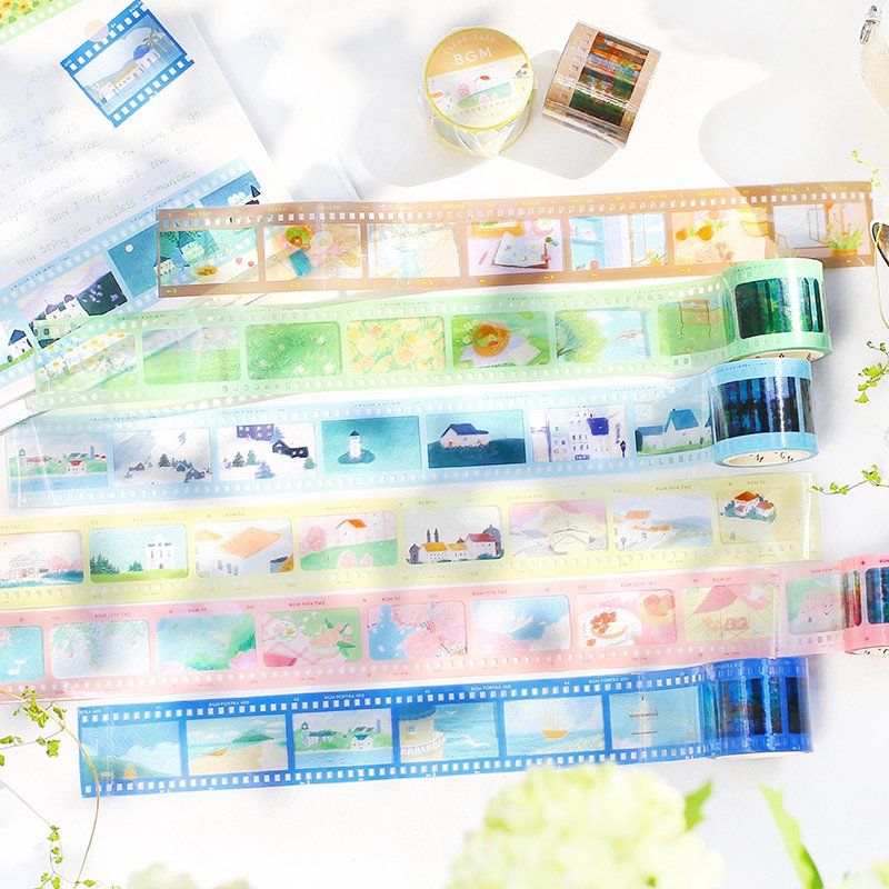 Light Yellow Film Washi Tape Clear BGM