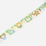 Cinta washi con adorno de flores y corona de flores