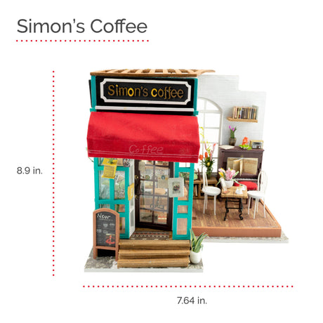 Kit de casa de muñecas en miniatura para armar en casa de Simon's Coffee Shop