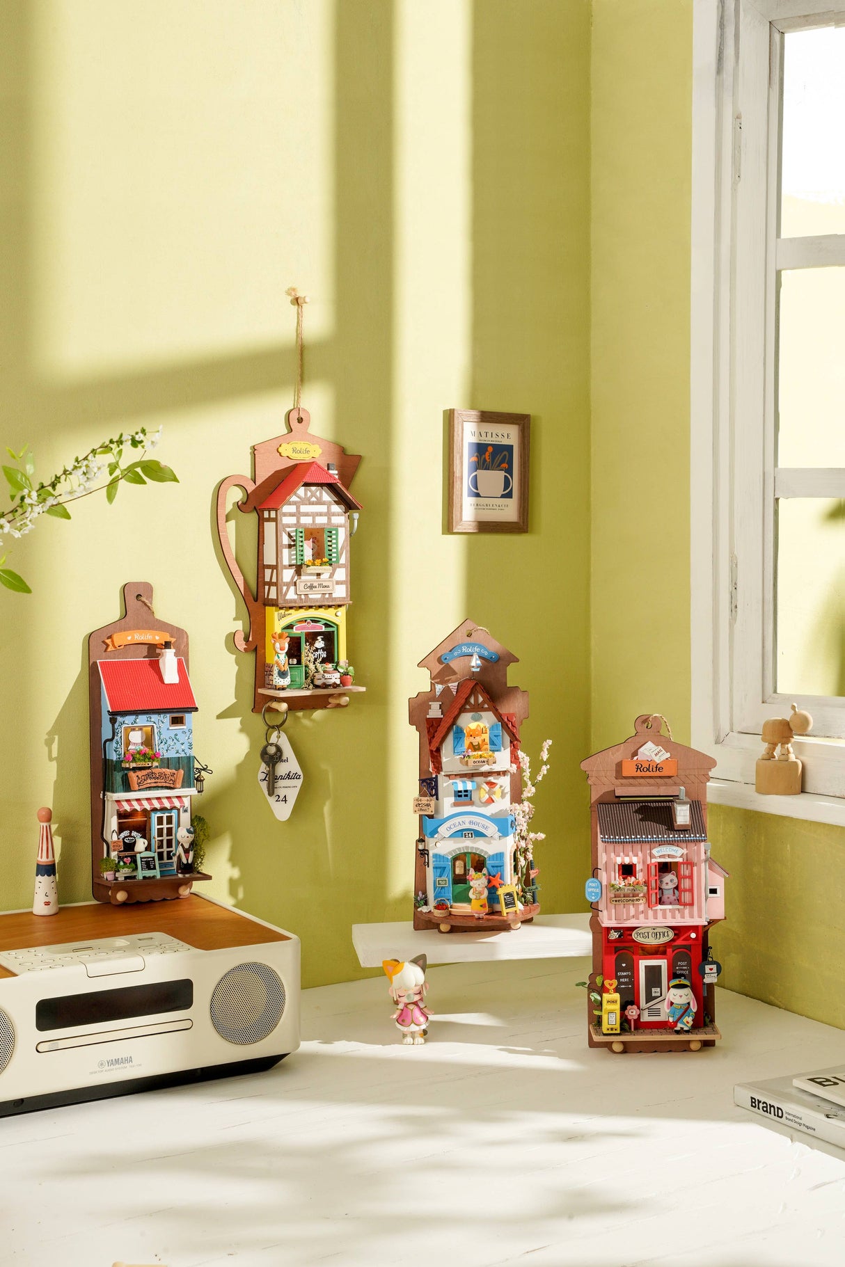 Kit de casa en miniatura para colgar en la pared con diseño de Love Post Office