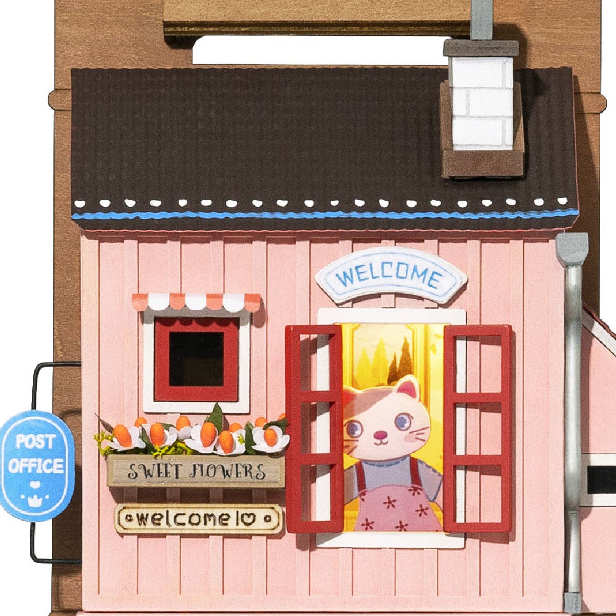 Kit de casa en miniatura para colgar en la pared con diseño de Love Post Office