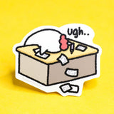 Robot Dance Battle - Grumpy Chicken Ugh Desk Sticker