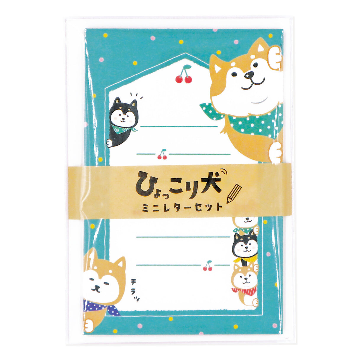 Juego de cartas en miniatura de Shiba Inu: papeles y sobres para escribir
