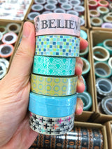 Cinta washi con patrón de ondas 