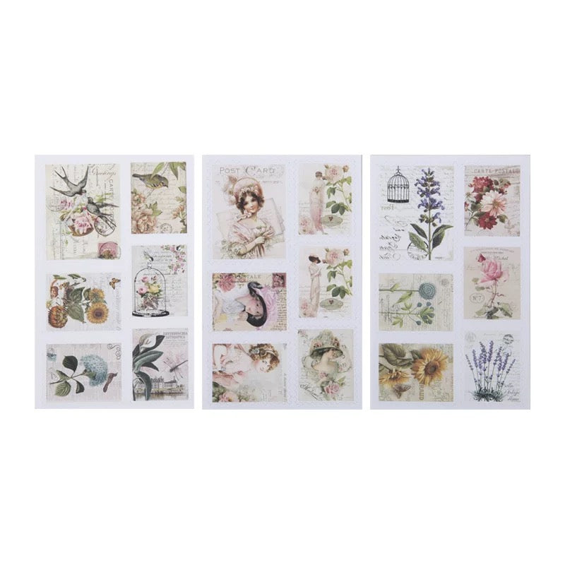 Retro Stamp Sticker (3 sheets)