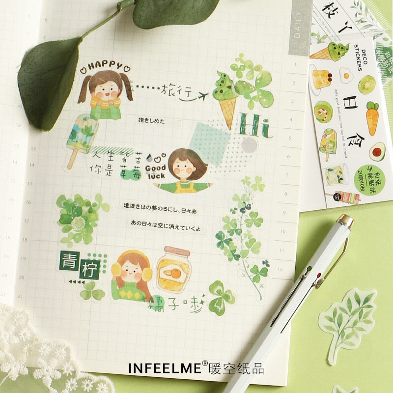Pegatinas washi flake con palabras 