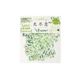 Pegatinas washi flake con palabras 