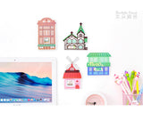 Pegatinas washi con forma de casas (40 piezas) 