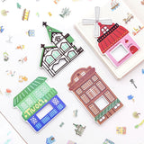 Pegatinas washi con forma de casas (40 piezas) 