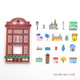 Pegatinas washi con forma de casas (40 piezas) 