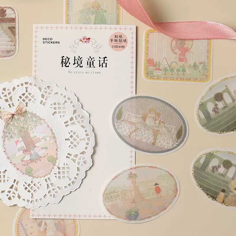 Pegatinas washi con la historia de la infancia (40 piezas) 