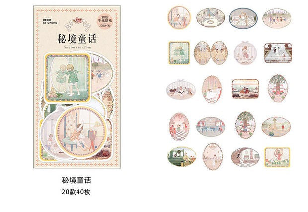 Pegatinas washi con la historia de la infancia (40 piezas) 